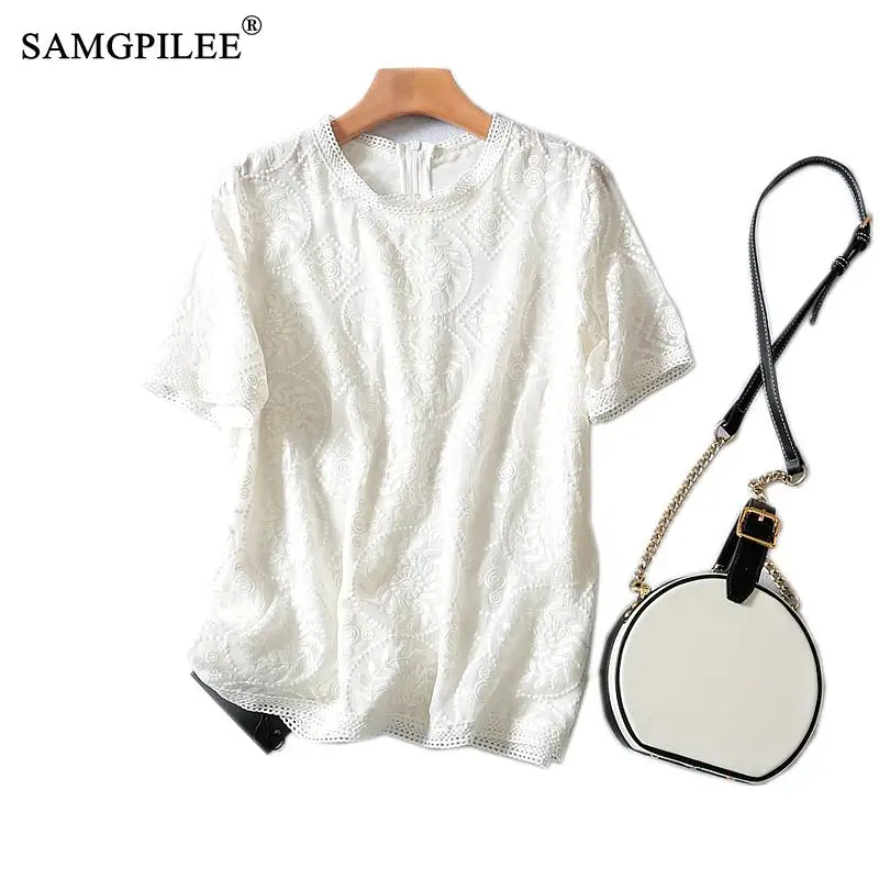2020 Women Summer Clothing T-shirt Brand Womens Casual Lace Short Oversized T Shirt Lace Solid O-neck T-shirt For Women 5XL 6XL
2020 Women Summer Clothing T-shirt Brand Womens Casual Lace Short Oversized T Shirt Lace Solid O-neck T-shirt For Women 5XL 6XL