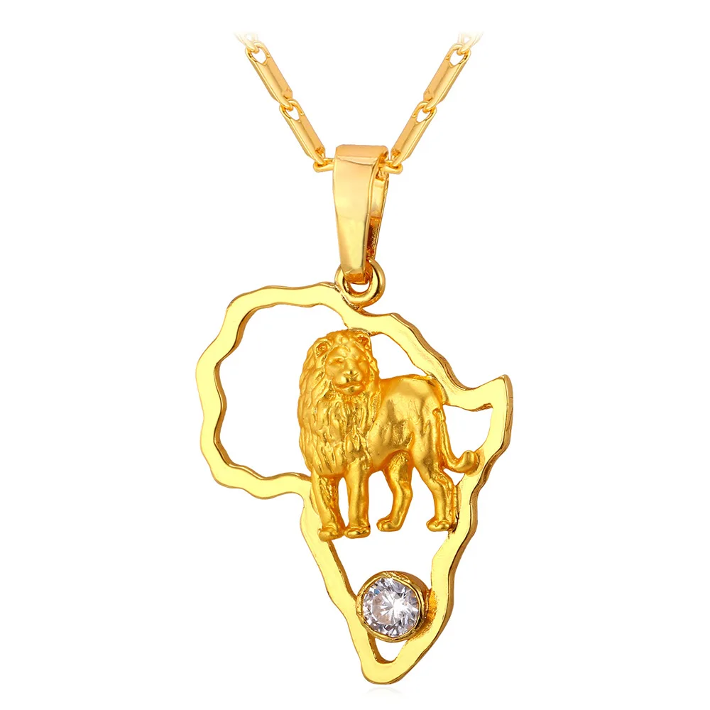 Collare African Map Lion Necklaces & Pendants Gold/Silver Color Zirconia Wholesale Charm Africa Jewelry Necklace Women P194 
Collare African Map Lion Necklaces & Pendants Gold/Silver Color Zirconia Wholesale Charm Africa Jewelry Necklace Women P194