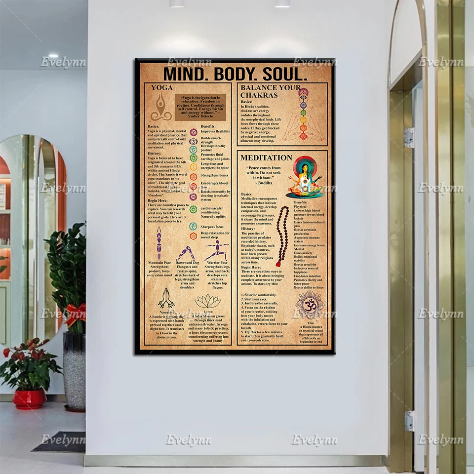 Yoga Poster - Mind Boday Soul, Balance Your Chakras Art Print, Meditation Wall Art Canvas, Yoga Studio Decor,Home Decor Gift
Yoga Poster - Mind Boday Soul, Balance Your Chakras Art Print, Meditation Wall Art Canvas, Yoga Studio Decor,Home Decor Gift
