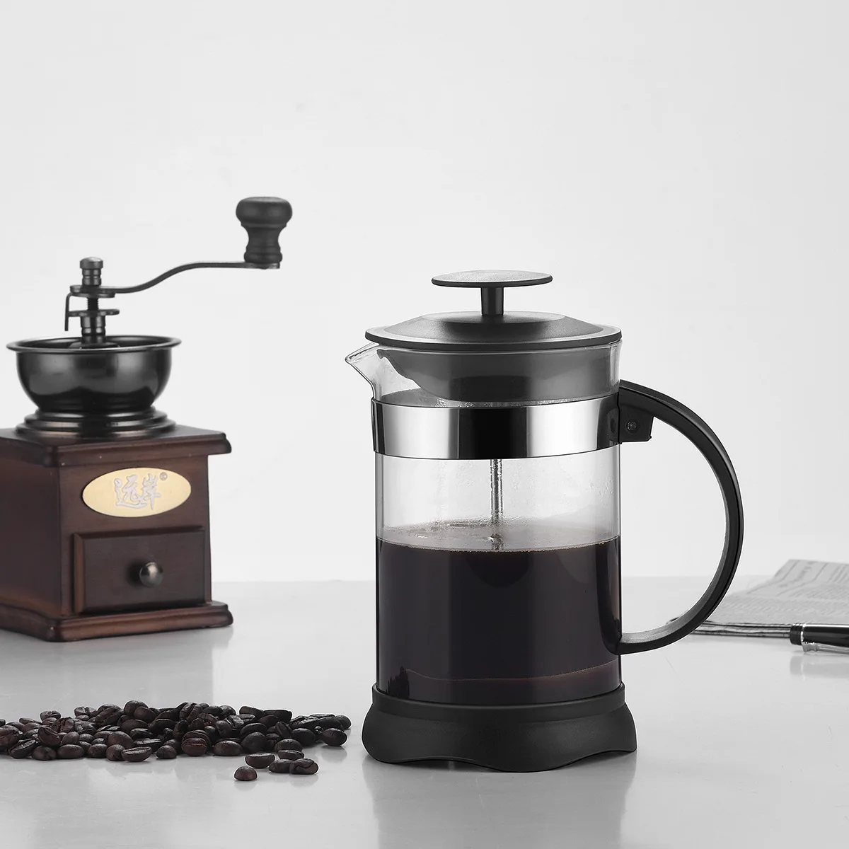 glass pressure pot, hand-brewed coffee appliance, household filter brewing teapot, French filter pressure coffee pot
glass pressure pot, hand-brewed coffee appliance, household filter brewing teapot, French filter pressure coffee pot