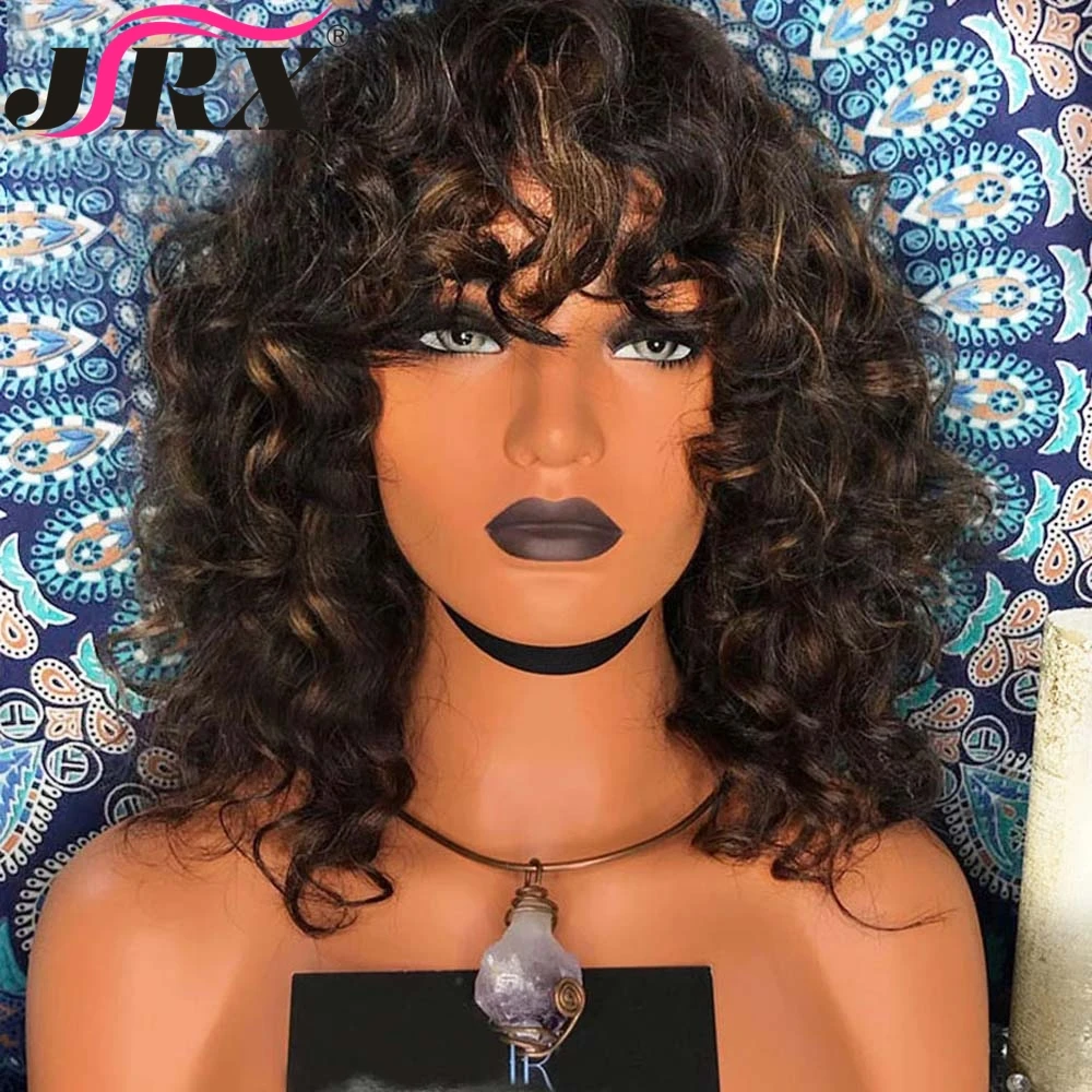 Highlight Short Kinky Curly Wigs With Bangs 200 Density Peruvian Remy Mixed Brown Natural Wave Full Machine Made Human Hair Wigs
Highlight Short Kinky Curly Wigs With Bangs 200 Density Peruvian Remy Mixed Brown Natural Wave Full Machine Made Human Hair Wigs