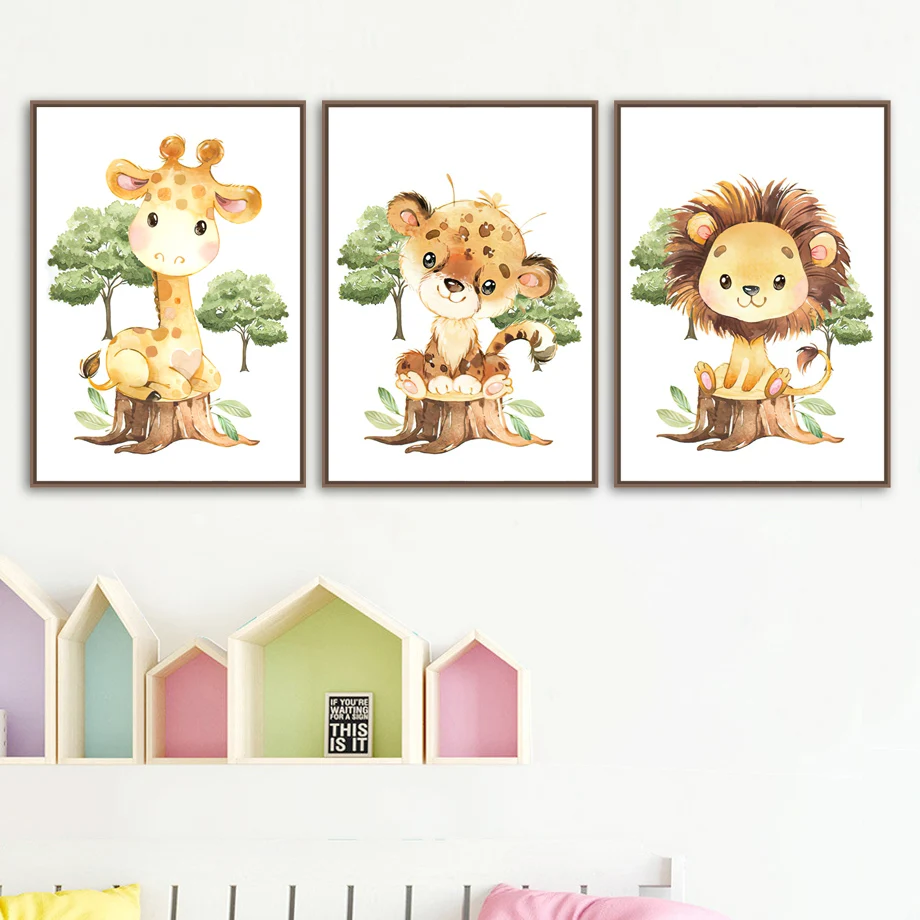 Watercolor Woodland Animals Nursery Wall Art Print Lion Giraffe Elephant Leopard Canvas Painting Poster Picture Kids Room Decor
Watercolor Woodland Animals Nursery Wall Art Print Lion Giraffe Elephant Leopard Canvas Painting Poster Picture Kids Room Decor