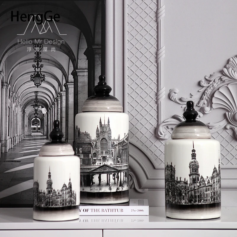 American Ceramic Tea Tins Living Room Decoration Multifunction Storage Vase Desktop Canister Set Kitchen Organizer Ornaments
American Ceramic Tea Tins Living Room Decoration Multifunction Storage Vase Desktop Canister Set Kitchen Organizer Ornaments
