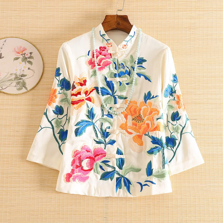 Women tops autumn embroidered vintage floral short coat Tops mandarin collar 3/4 sleeve lady casual jacket female S-4XL
Women tops autumn embroidered vintage floral short coat Tops mandarin collar 3/4 sleeve lady casual jacket female S-4XL