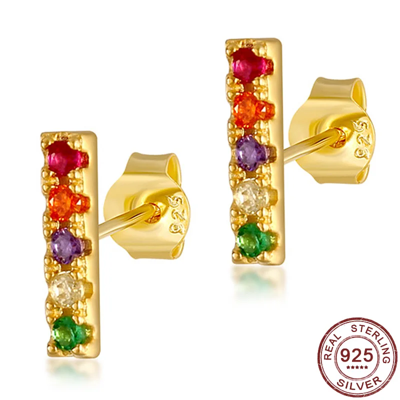 New 925 Sterling Silver I-shaped Stud Earrings Hypoallergenic Trendy Simple Colorful Crystal Ear Jewelry for Women Party Gifts
New 925 Sterling Silver I-shaped Stud Earrings Hypoallergenic Trendy Simple Colorful Crystal Ear Jewelry for Women Party Gifts