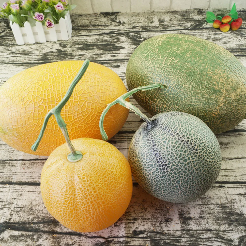 1pcs High imitation fake artificial Hami melon Fruit&artificial plastic fake simulated cantaloupe fruit model
1pcs High imitation fake artificial Hami melon Fruit&artificial plastic fake simulated cantaloupe fruit model
