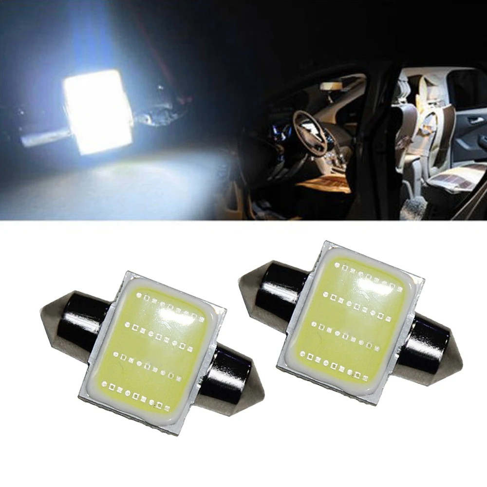 2pcs 12 SMD 31mm COB 12V LED Bulbs Car Interior Dome Map Lights Lamp Bulbs Car Accessories Super White Lamps
2pcs 12 SMD 31mm COB 12V LED Bulbs Car Interior Dome Map Lights Lamp Bulbs Car Accessories Super White Lamps