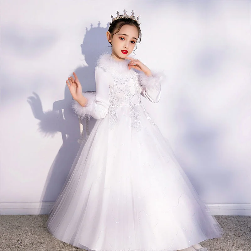 Evening Princess Girls Party White Prom Tulle Dress Fluffy Flower Girl Winter Velvet Wedding Toddler Dresses For New Year 2023
Evening Princess Girls Party White Prom Tulle Dress Fluffy Flower Girl Winter Velvet Wedding Toddler Dresses For New Year 2023