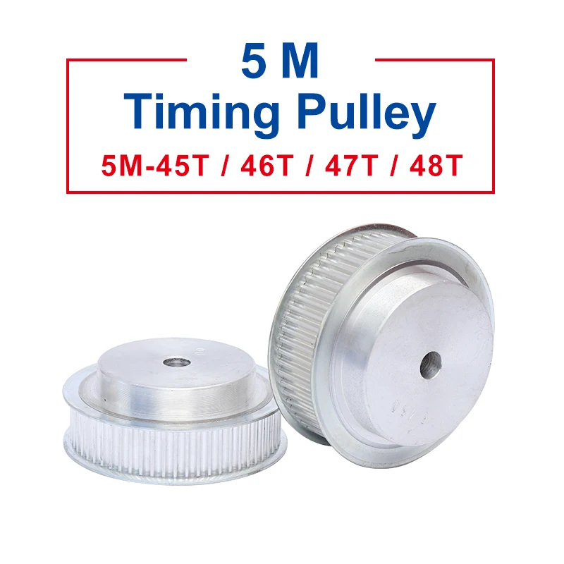 Timing Pulley 5M-45T/46T/47T/48T Aluminum Material Belt Pulley Process Hole 10 mm Width 21/27mm For Width 20/25 mm Timing Belt
Timing Pulley 5M-45T/46T/47T/48T Aluminum Material Belt Pulley Process Hole 10 mm Width 21/27mm For Width 20/25 mm Timing Belt