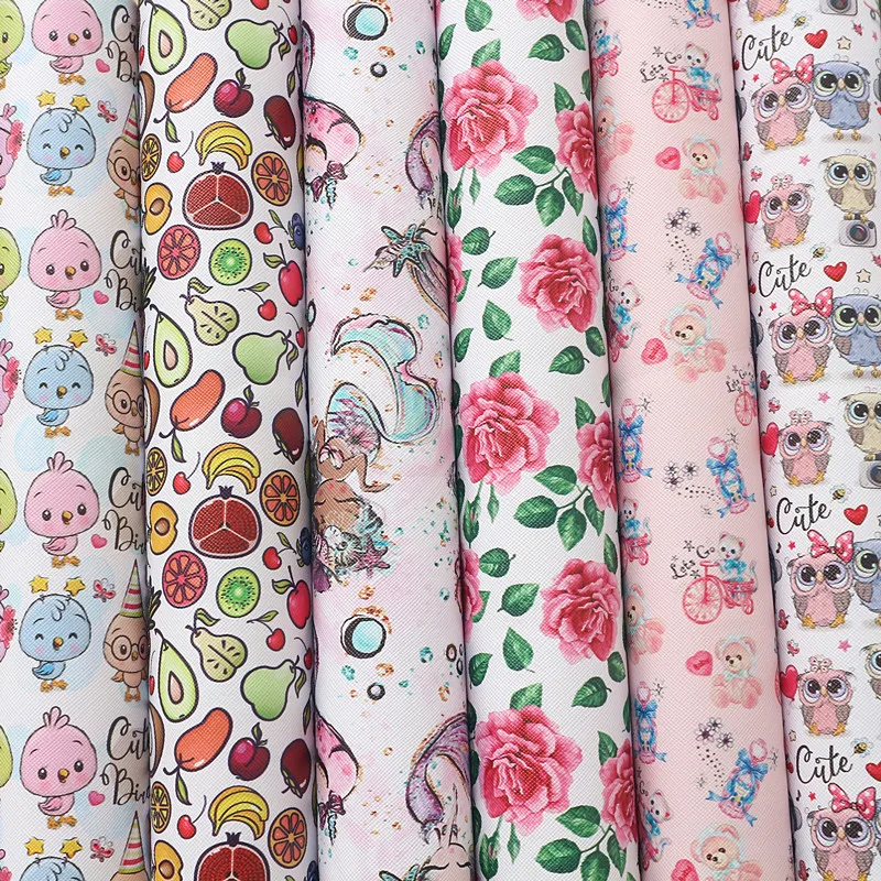 22*30CM Faux Snythetic Leather Sheets Flowers Cartoon Printed Vinyl Leather for DIY Hair Bow Bags Shoes Crafts Material
22*30CM Faux Snythetic Leather Sheets Flowers Cartoon Printed Vinyl Leather for DIY Hair Bow Bags Shoes Crafts Material