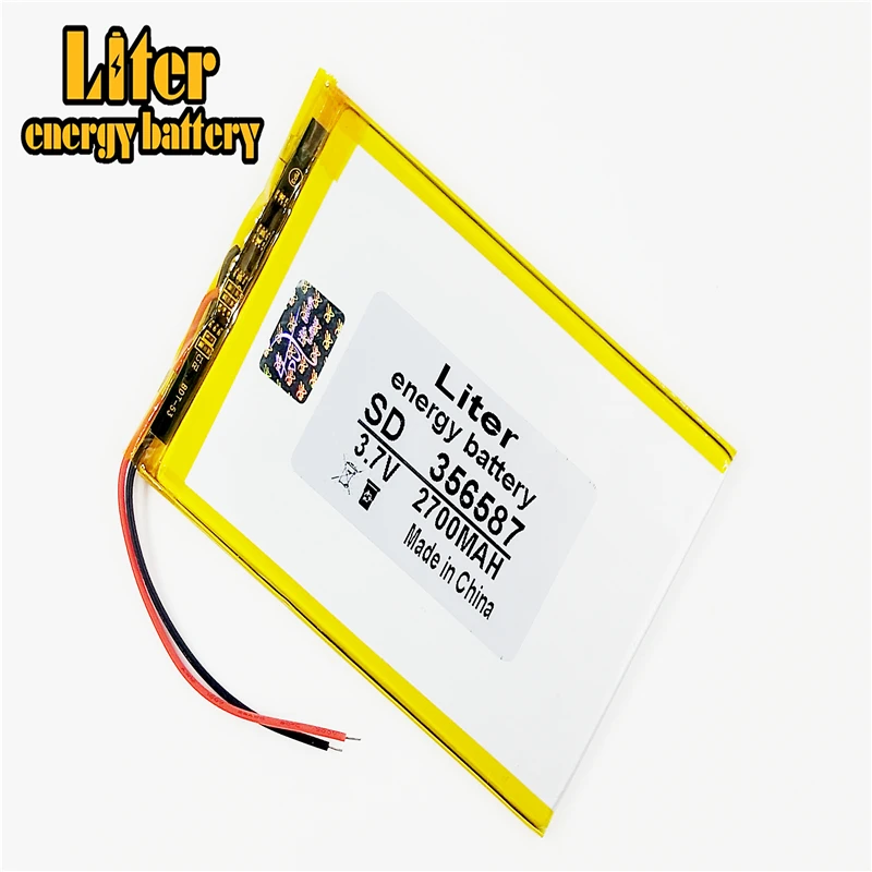 Polymer 3.7V 356587 2700mah MP5 Tablet eBook navigator A13 applies lithium batteries 356585
Polymer 3.7V 356587 2700mah MP5 Tablet eBook navigator A13 applies lithium batteries 356585