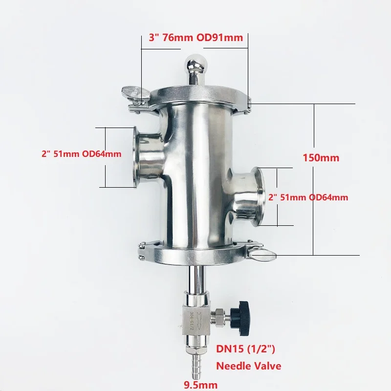 Free Shipping 3"(76mm)OD91 Gin Basket Set For Distillation,2*Side Ports 2"(51mm)OD64 With Filter Of V-340ml,Length 150mm SS304
Free Shipping 3"(76mm)OD91 Gin Basket Set For Distillation,2*Side Ports 2"(51mm)OD64 With Filter Of V-340ml,Length 150mm SS304