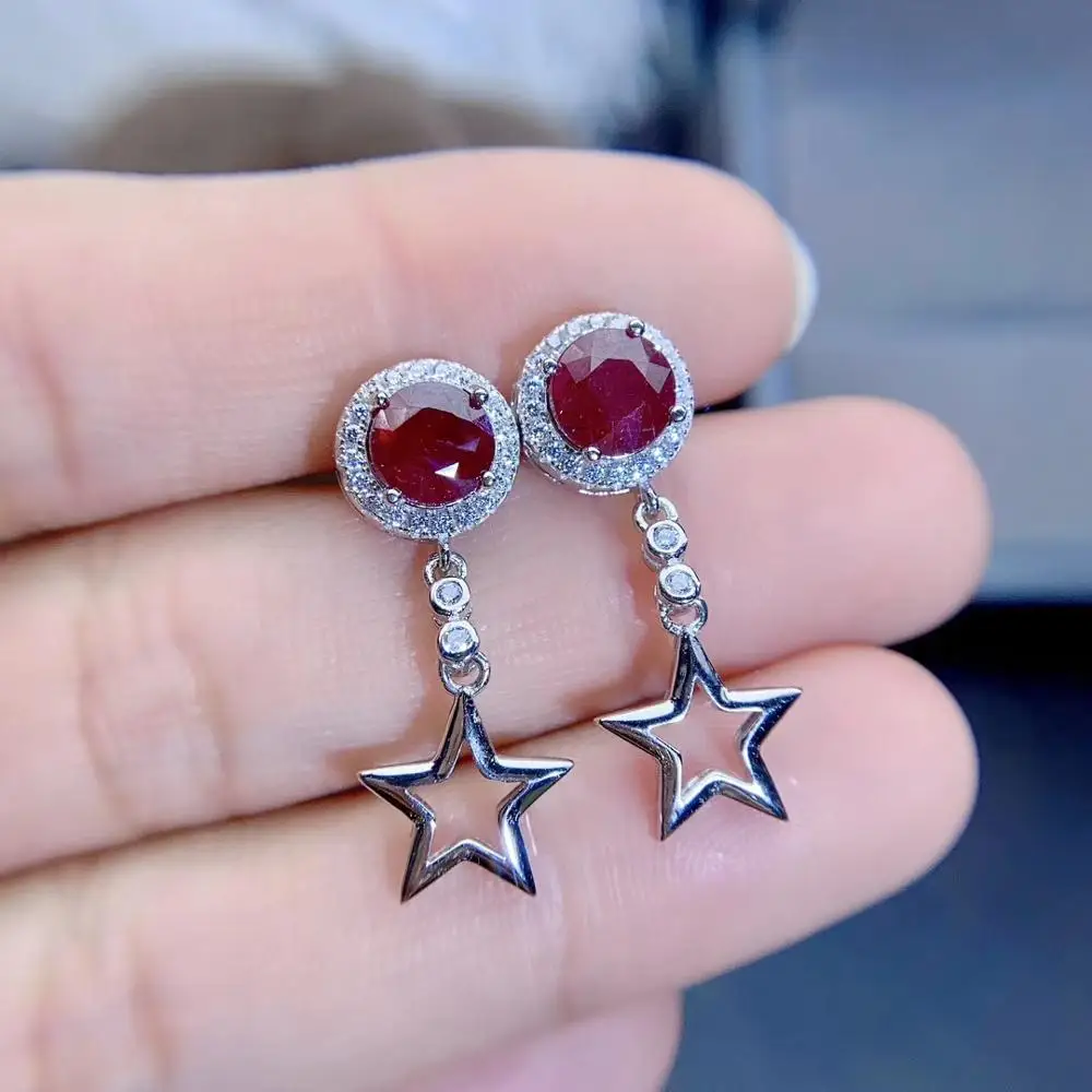 Natural And Real ruby earring gemstone Jewelry 925 sterling silver for women Earring Party Ring
Natural And Real ruby earring gemstone Jewelry 925 sterling silver for women Earring Party Ring