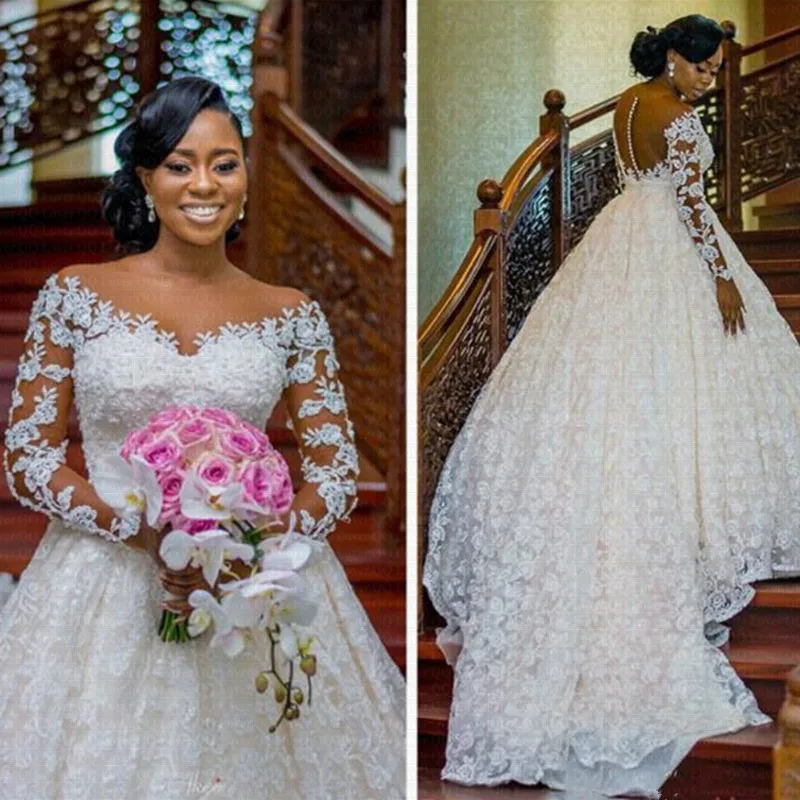 Arabic Luxurious Lace Wedding Dresses Customized 2025 Sheer Neck Long Sleeves Bridal Dresses Vintage Sexy Wedding Gowns
Arabic Luxurious Lace Wedding Dresses Customized 2025 Sheer Neck Long Sleeves Bridal Dresses Vintage Sexy Wedding Gowns