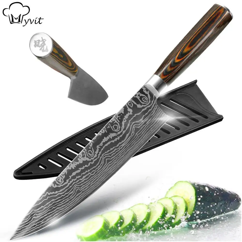 Chef Knife 8inch Stainless Steel Sanding Laser Pattern Professional Knives 7CR17 440C Sharp Blade Cooking Tool
Chef Knife 8inch Stainless Steel Sanding Laser Pattern Professional Knives 7CR17 440C Sharp Blade Cooking Tool