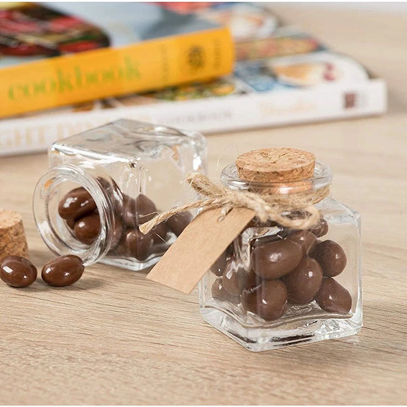Clear Glass Bottles with Cork Lids- Mini Transparent Squared Jars with Stoppers for Vintage Wedding Decoration, DIY
Clear Glass Bottles with Cork Lids- Mini Transparent Squared Jars with Stoppers for Vintage Wedding Decoration, DIY
