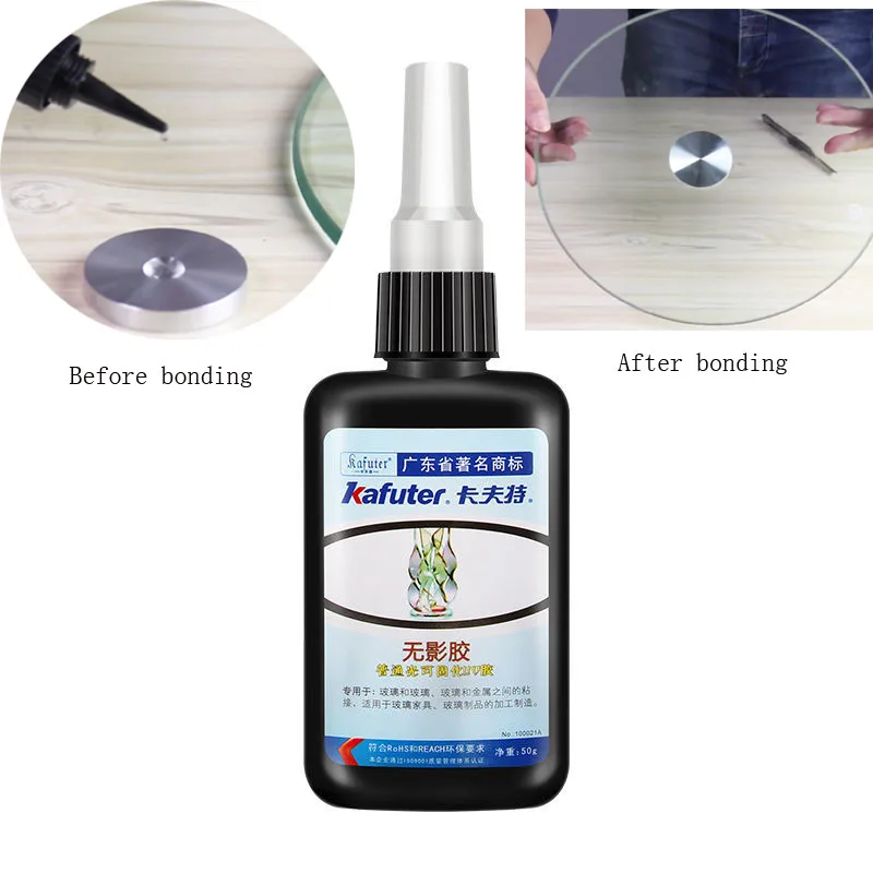 Strong 50ml Kafuter UV Glue Curing Adhesive K- 306 LED UV Flashlight UV Curing Adhesive Crystal Glass and Metal Bonding
Strong 50ml Kafuter UV Glue Curing Adhesive K- 306 LED UV Flashlight UV Curing Adhesive Crystal Glass and Metal Bonding