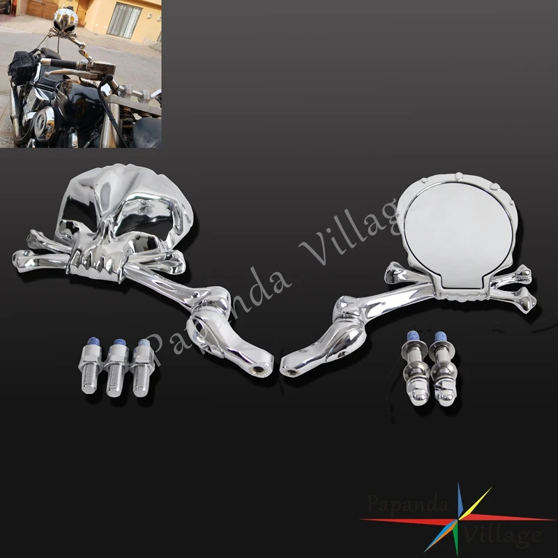 Chrome Black Eye Skull Crossbones Mirror Cafe Racer Skeleton Side Rear View Mirror For Honda Kawasaki Cruiser BMW Bobber Chopper
Chrome Black Eye Skull Crossbones Mirror Cafe Racer Skeleton Side Rear View Mirror For Honda Kawasaki Cruiser BMW Bobber Chopper
