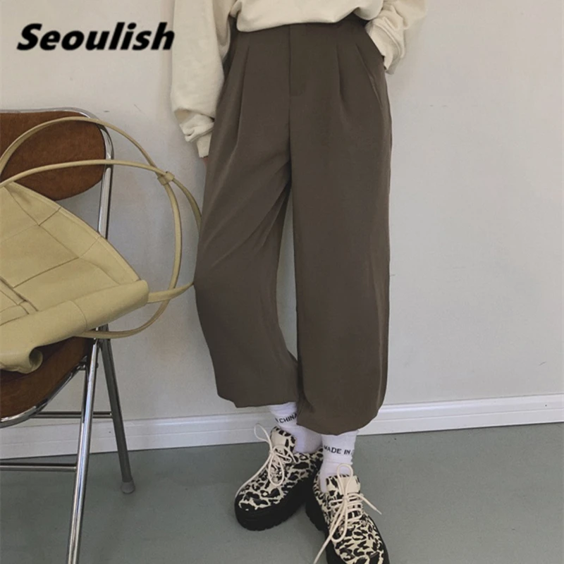 2021 New OL Style Harem Women's Pants High Waist Loose Cargo Trousers Streetwear Office Pants Female Pockets Spring Summer
2021 New OL Style Harem Women's Pants High Waist Loose Cargo Trousers Streetwear Office Pants Female Pockets Spring Summer