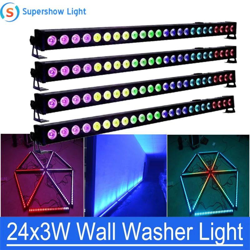 4Pcs/Lot 24x3W LED RGB 3in1 Led Wall Washer Light DMX Led Bar DMX Wash Stage Light for Party Wedding Events Lighting
4Pcs/Lot 24x3W LED RGB 3in1 Led Wall Washer Light DMX Led Bar DMX Wash Stage Light for Party Wedding Events Lighting