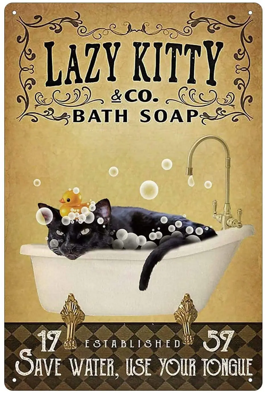 Lazy Cat Black Cat Bath Soap Bathtub Tin Sign Old Fashioned Water Saving Tongue Bar Home Dining Room Bathroom Wall Decoration
Lazy Cat Black Cat Bath Soap Bathtub Tin Sign Old Fashioned Water Saving Tongue Bar Home Dining Room Bathroom Wall Decoration