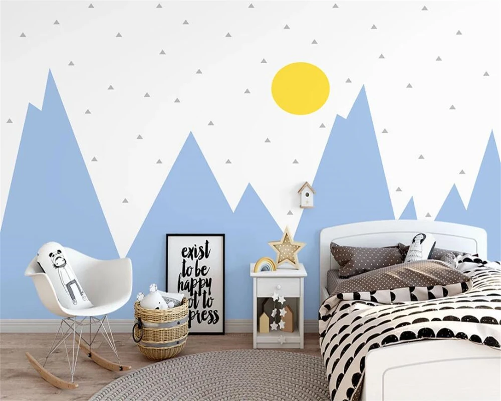 beibehang Customized new Nordic hand-painted geometric color mountain peak children's room interior background wallpaper
beibehang Customized new Nordic hand-painted geometric color mountain peak children's room interior background wallpaper