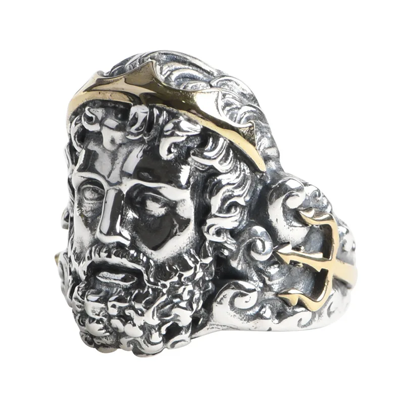 Really 100% S925 sterling silver vintage distressed silver crown portrait men's ring
Really 100% S925 sterling silver vintage distressed silver crown portrait men's ring
