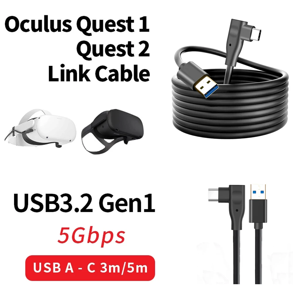 Кабель быстрой зарядки для Oculus Quest 2, USB 3,0, аксессуары для наушников
Кабель быстрой зарядки для Oculus Quest 2, USB 3,0, аксессуары для наушников