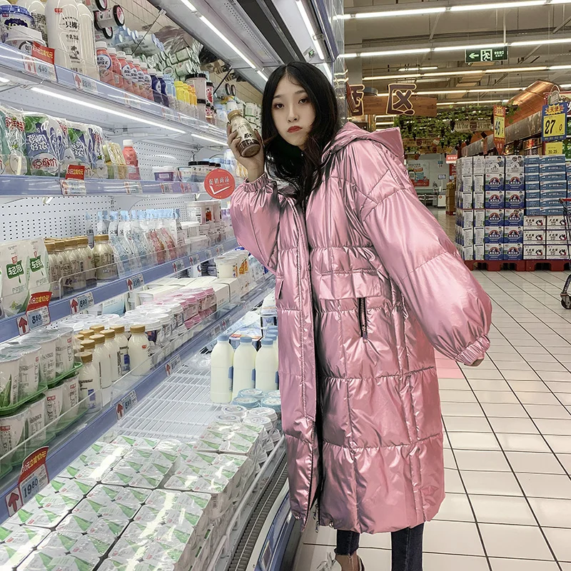 Fashion Glossy Coats Women Winter Jackets Long Hooded Cotton Jacket Coat Womens Oversize Loose Cotton Coat Parka Female Overcoat
Fashion Glossy Coats Women Winter Jackets Long Hooded Cotton Jacket Coat Womens Oversize Loose Cotton Coat Parka Female Overcoat