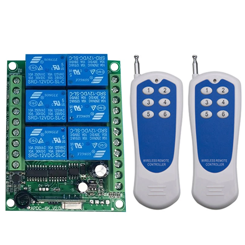 500m DC 12V 24V 6CH 6 CH Channel Wireless Remote Control Controller Radio Switch Transmitter Receiver 315 / 433 MHz
500m DC 12V 24V 6CH 6 CH Channel Wireless Remote Control Controller Radio Switch Transmitter Receiver 315 / 433 MHz