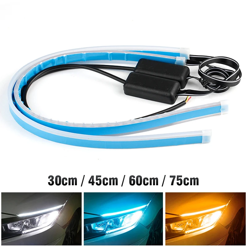 OKEEN 2pcs Waterproof Flexible Universal Car LED DRL Daytime Running Light Flow Runs Headlight LED Strip Brake Turn Signal Light
OKEEN 2pcs Waterproof Flexible Universal Car LED DRL Daytime Running Light Flow Runs Headlight LED Strip Brake Turn Signal Light