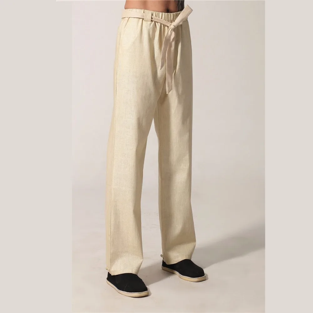 Beige pants Chinese Traditional Men's Kung Fu Trousers Cotton Linen Pants Wu Shu Clothing High Quality size M-3XL loose pants
Beige pants Chinese Traditional Men's Kung Fu Trousers Cotton Linen Pants Wu Shu Clothing High Quality size M-3XL loose pants
