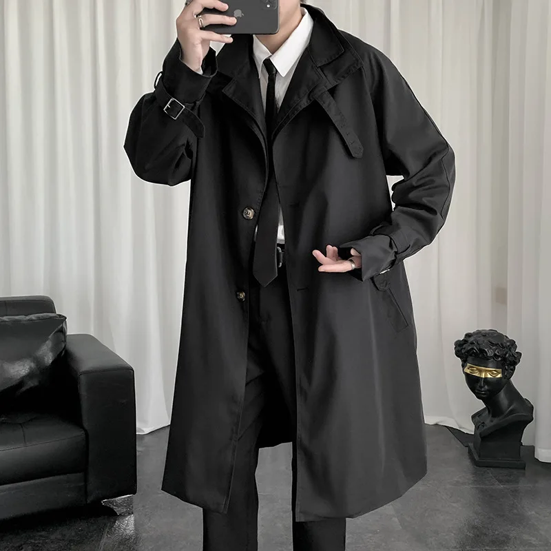 Men's Windbreaker Autumn and Winter Mid-Length Trench Coat Korean Solid Color Lapel Cardigan Loose Casual Male's Jacket
Men's Windbreaker Autumn and Winter Mid-Length Trench Coat Korean Solid Color Lapel Cardigan Loose Casual Male's Jacket