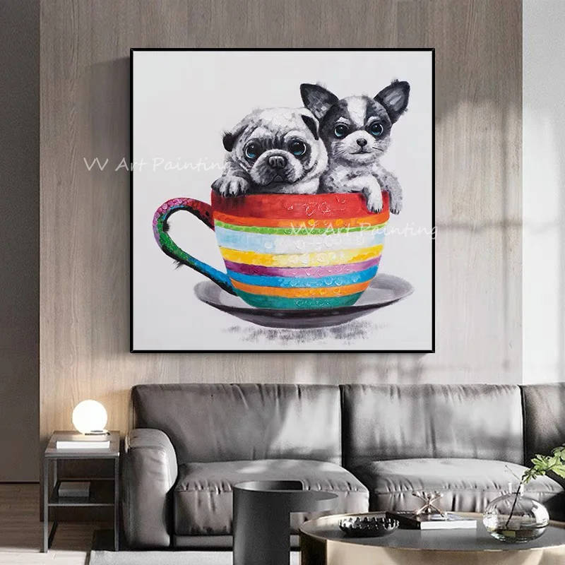 100% Handmade two animals in colorful cup Oil Painting Canvas Modern Handpainted Wall Nature Artwork For Home Decoration
100% Handmade two animals in colorful cup Oil Painting Canvas Modern Handpainted Wall Nature Artwork For Home Decoration