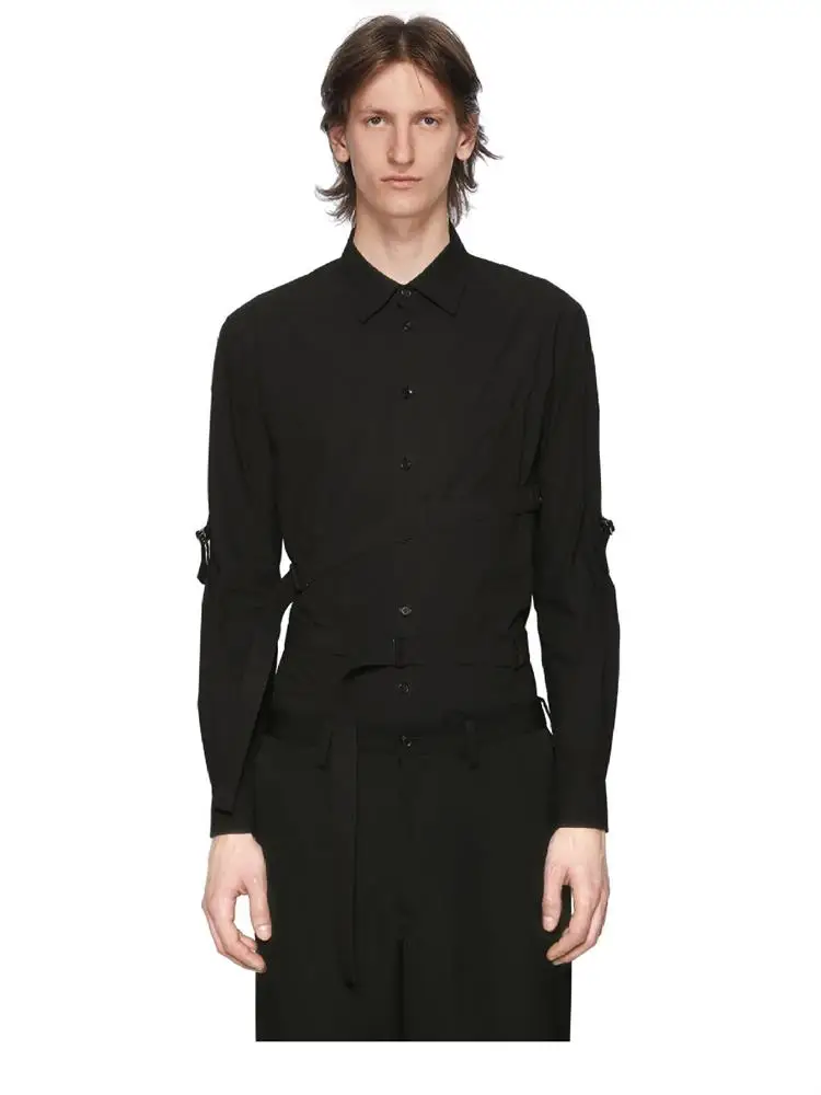 Men's Long Sleeve Shirt Spring And Autumn New Cotton Square Collar Single Breasted Belt Design Casual Pure Color Shirt
Men's Long Sleeve Shirt Spring And Autumn New Cotton Square Collar Single Breasted Belt Design Casual Pure Color Shirt