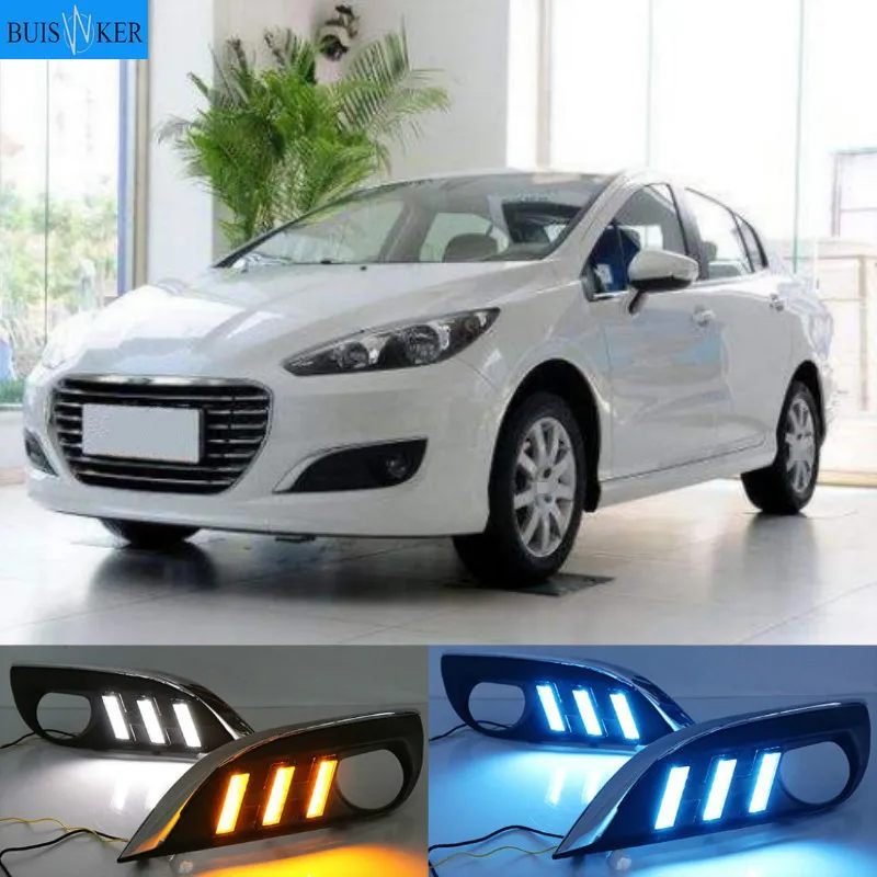 1 Pair Car styling LED driving DRL with Daytime Running Light yellow turn signal Fog Head Lamp for Peugeot 308 2012-2014
1 Pair Car styling LED driving DRL with Daytime Running Light yellow turn signal Fog Head Lamp for Peugeot 308 2012-2014