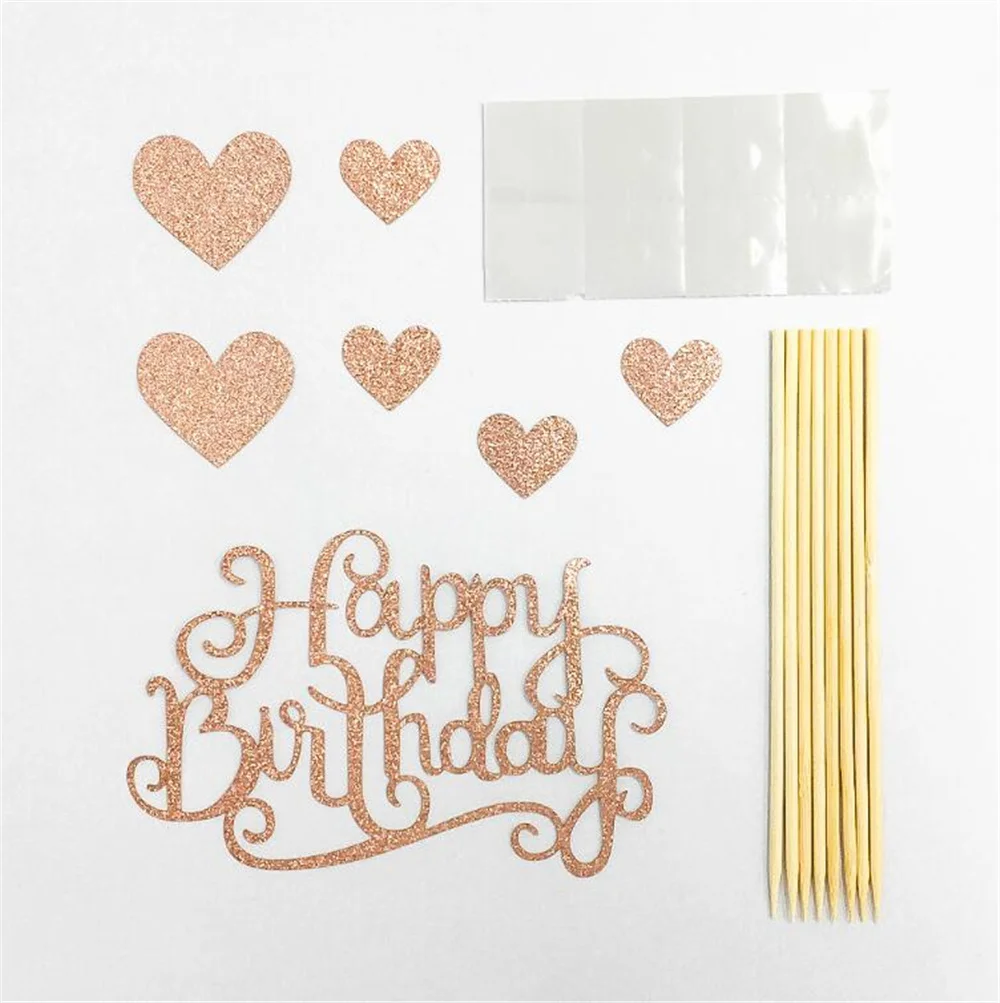 New 100set/lot Happy Birthday Cake Toppers Glod glitter letters with love star,Party decor Decorations,Set of 7
New 100set/lot Happy Birthday Cake Toppers Glod glitter letters with love star,Party decor Decorations,Set of 7