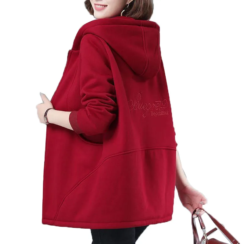 Women's Sweater Coat Mid-Long Autumn New Style Zipper Hooded Loose Mother's Wear Female Spring Autumn Cardigan Keep Warm Jacket
Women's Sweater Coat Mid-Long Autumn New Style Zipper Hooded Loose Mother's Wear Female Spring Autumn Cardigan Keep Warm Jacket