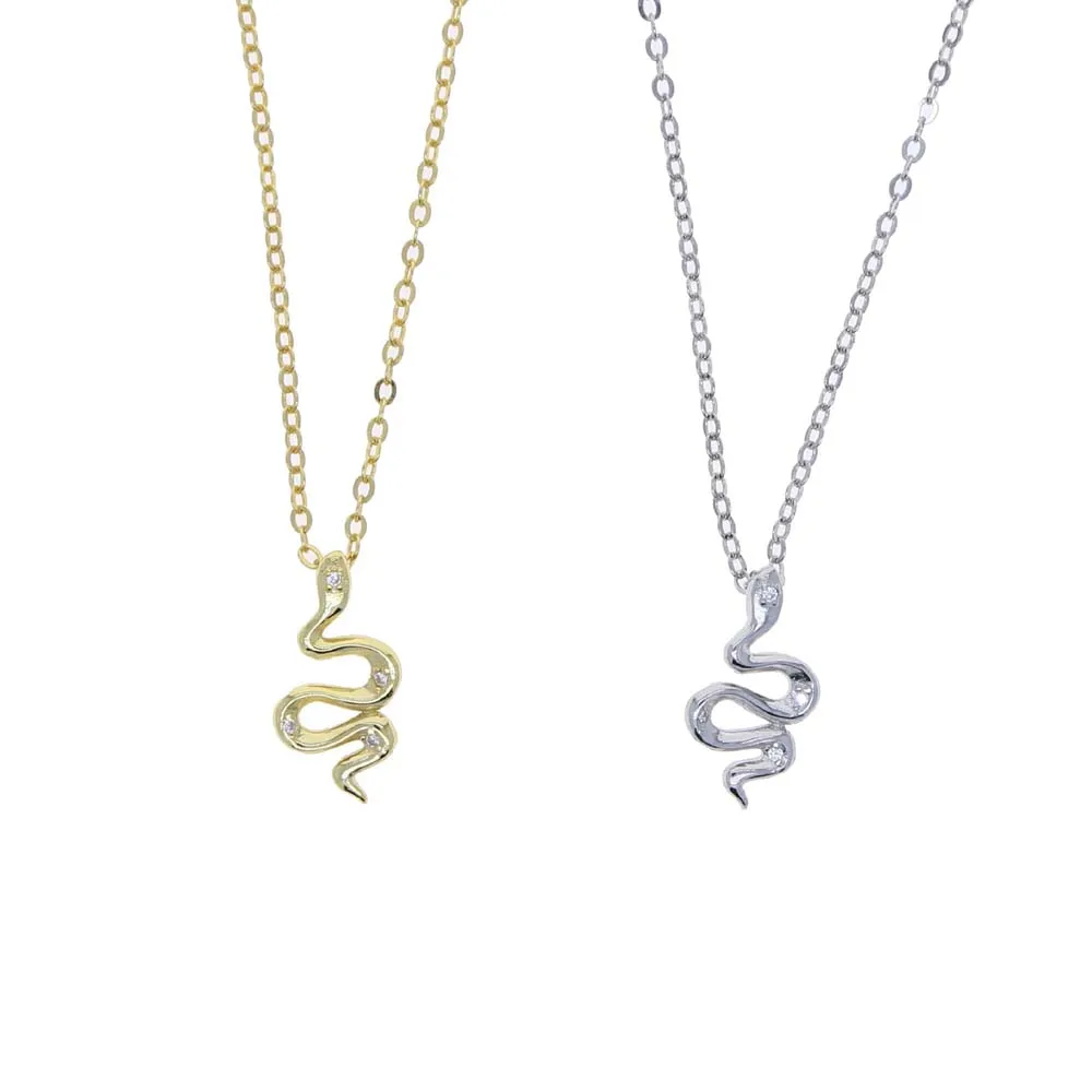 925 Sterling Silver Snake Pendant Necklace Thin Chain 18k Gold Plated Delicate Dainty Silver Chains
925 Sterling Silver Snake Pendant Necklace Thin Chain 18k Gold Plated Delicate Dainty Silver Chains