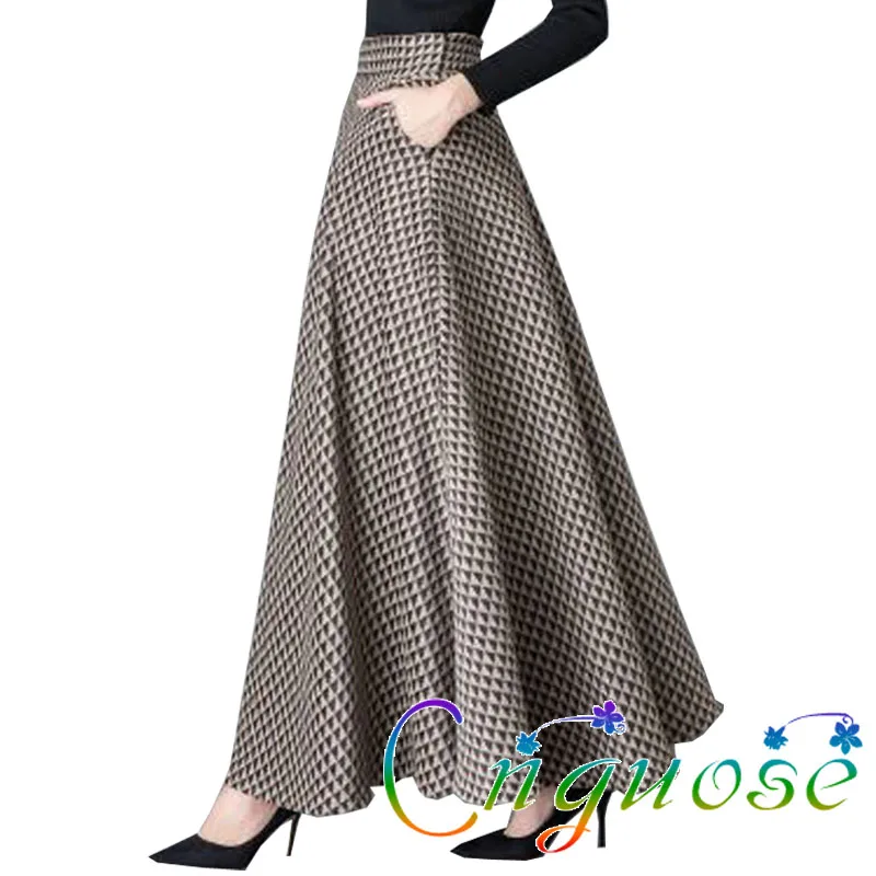 Plus Size 6XL 5XL Female Fashion Vintage Retro Plaid Woolen Long Ladies Skirt Autumn Winter a line Elegant Skirts Womens
Plus Size 6XL 5XL Female Fashion Vintage Retro Plaid Woolen Long Ladies Skirt Autumn Winter a line Elegant Skirts Womens