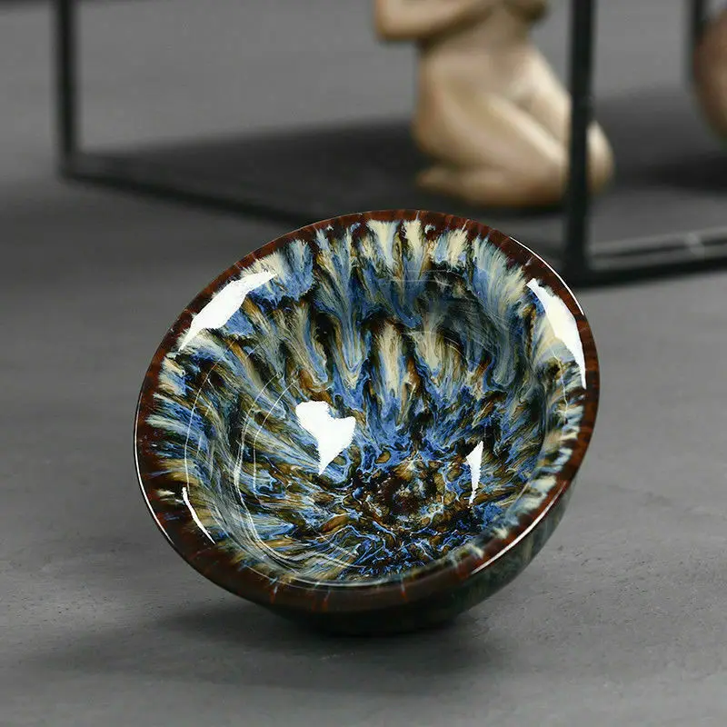 China porcelain DEHUA fambe Tenmoku glaze tea cup bowl JIANZHAN Blue
China porcelain DEHUA fambe Tenmoku glaze tea cup bowl JIANZHAN Blue