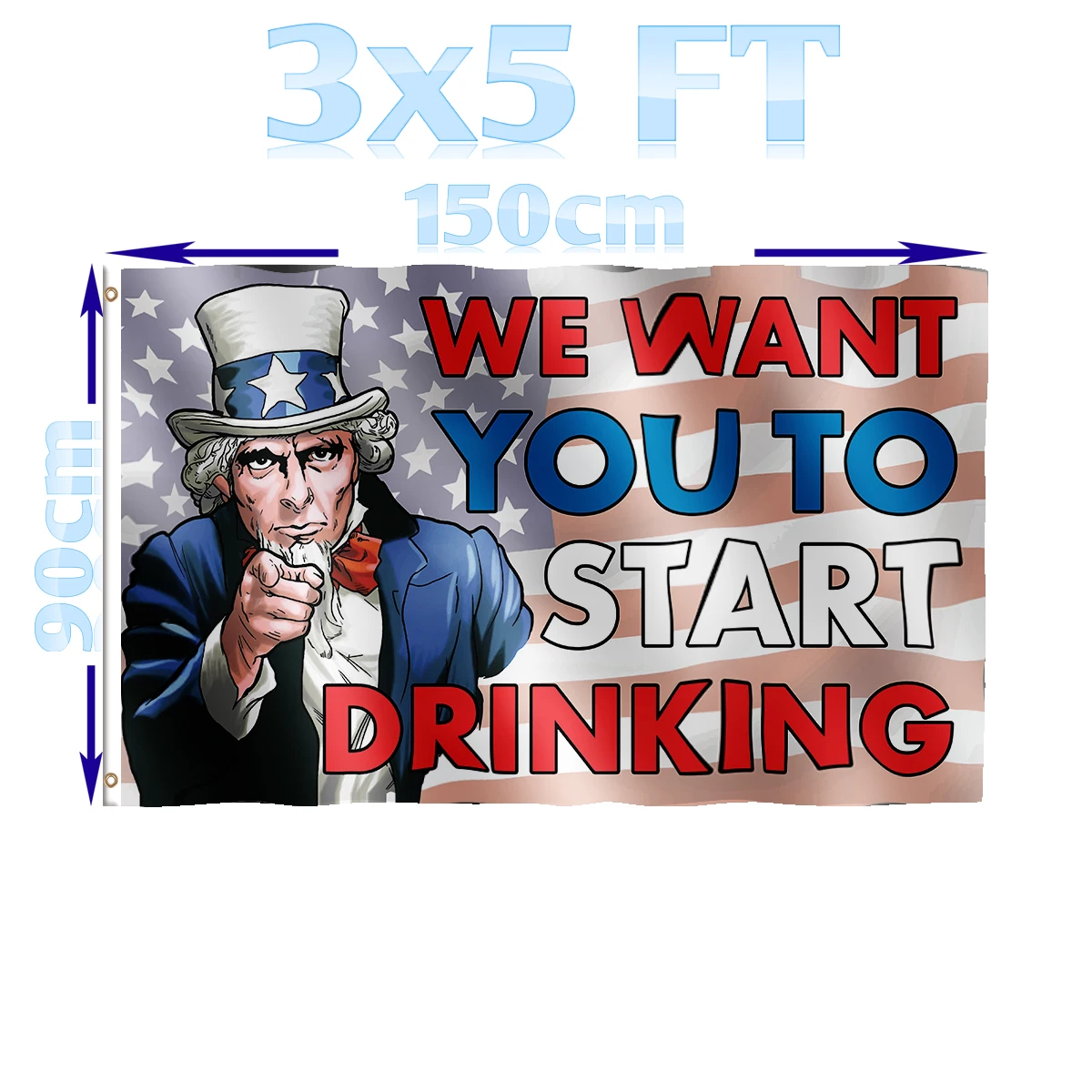 BENFACTORY Store 3x5 Ft College Dorm Single Layer 100D Polyester Brass Grommets We Want You To Start Drinking Flag
BENFACTORY Store 3x5 Ft College Dorm Single Layer 100D Polyester Brass Grommets We Want You To Start Drinking Flag