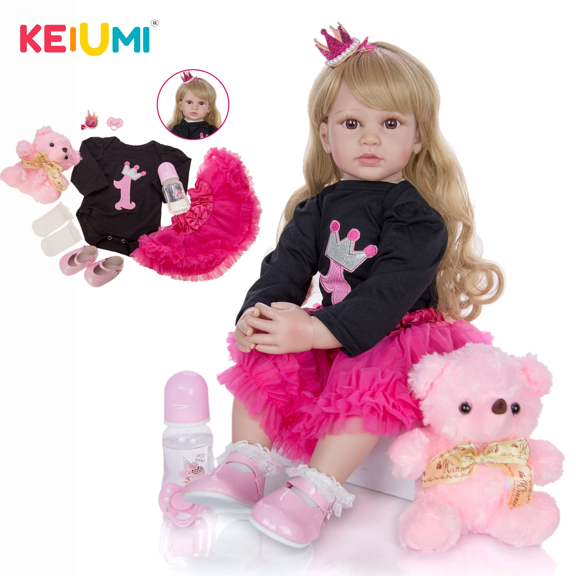 KEIUMI Lovely Fashion Toy As Princess 24 Inch Baby Reborn Girl Doll Soft Silicone Cloth Body Bonecas Meninas Toy Birthday Gifts
KEIUMI Lovely Fashion Toy As Princess 24 Inch Baby Reborn Girl Doll Soft Silicone Cloth Body Bonecas Meninas Toy Birthday Gifts