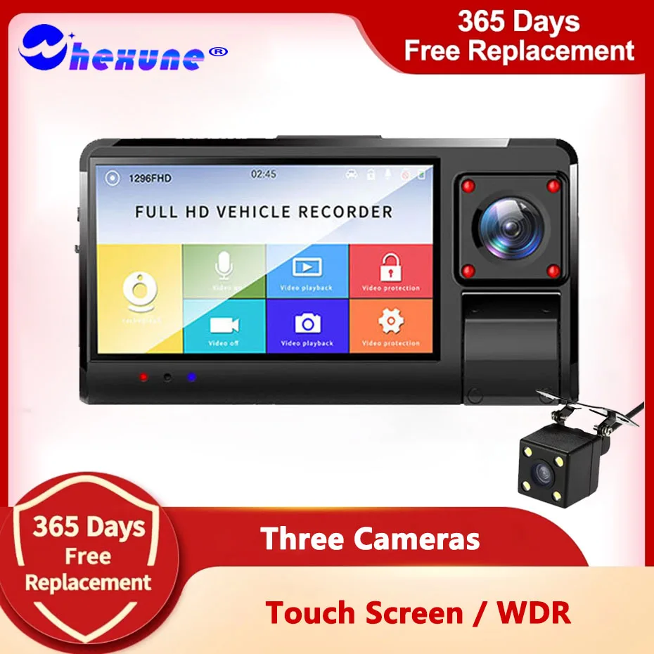 3 Cameras Dash Cam 3.0 Inch Car DVR Surveillance IPS Touch Dual Lens Rearview Full HD 1080P Video Recorder For Auto Registrator
3 Cameras Dash Cam 3.0 Inch Car DVR Surveillance IPS Touch Dual Lens Rearview Full HD 1080P Video Recorder For Auto Registrator