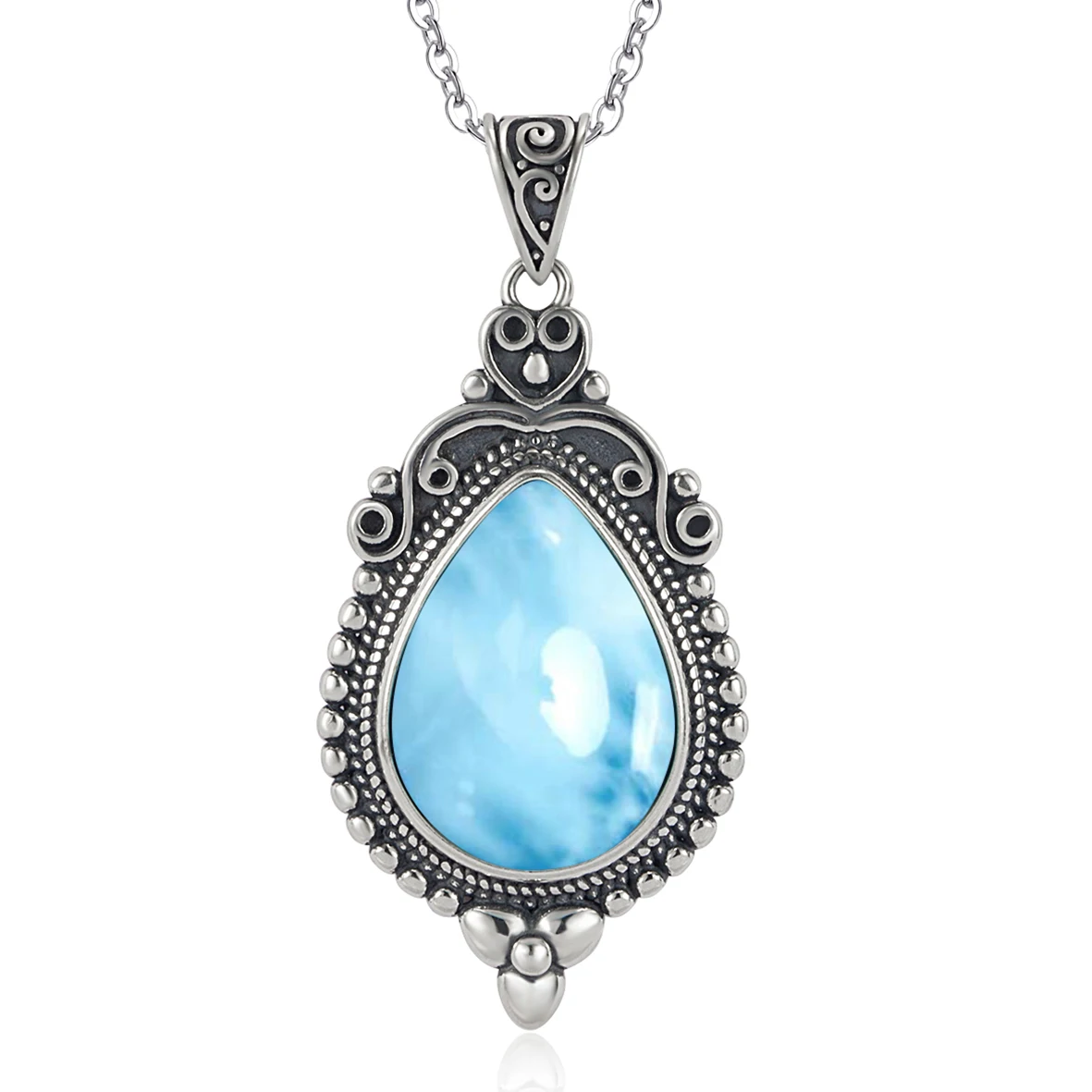 18*13mm Pear Cut Solid 9.5g Rhodium Plated Natural Larimar Pendants Gift Giving Occasion
18*13mm Pear Cut Solid 9.5g Rhodium Plated Natural Larimar Pendants Gift Giving Occasion