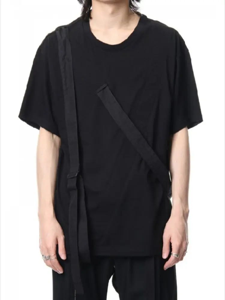 Men's Short-Sleeved T-Shirt Summer New Dark Round Collar Personality Ribbon Stitching Design Youth Fashion Trend T-Shirt
Men's Short-Sleeved T-Shirt Summer New Dark Round Collar Personality Ribbon Stitching Design Youth Fashion Trend T-Shirt