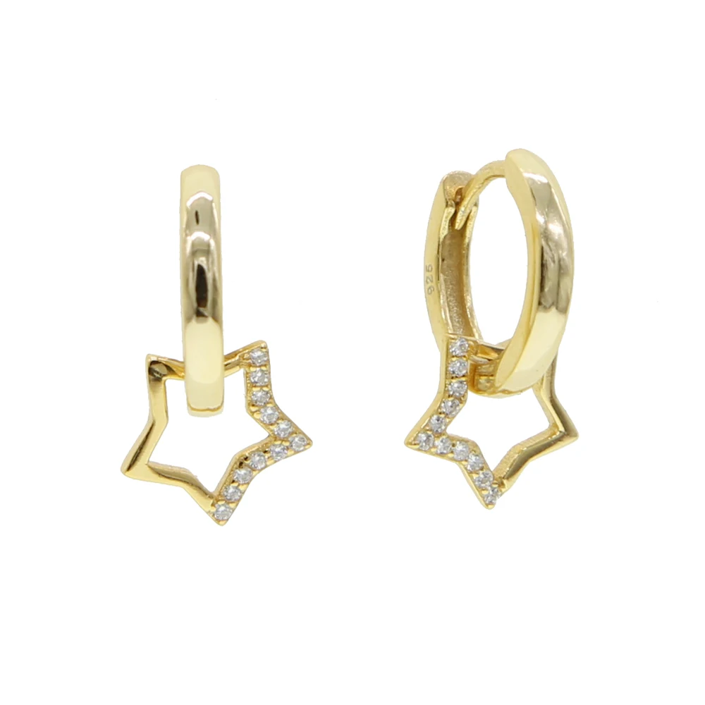 100% 925 sterling silver jewelry micro pave clear cubic zirconia star charm hoop earring 925
100% 925 sterling silver jewelry micro pave clear cubic zirconia star charm hoop earring 925