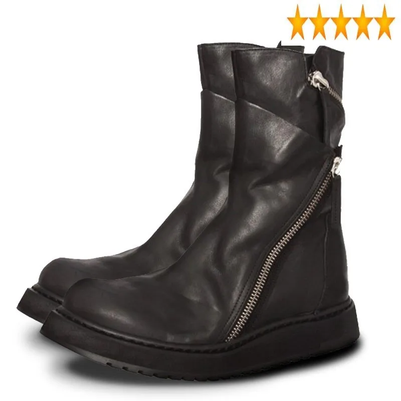 Design New 2021 Men Italian Zipper Punk Genuine Leather Boots Fashion Thick Platform Military Botas Motorcycle Biker Male Shoes
Design New 2021 Men Italian Zipper Punk Genuine Leather Boots Fashion Thick Platform Military Botas Motorcycle Biker Male Shoes