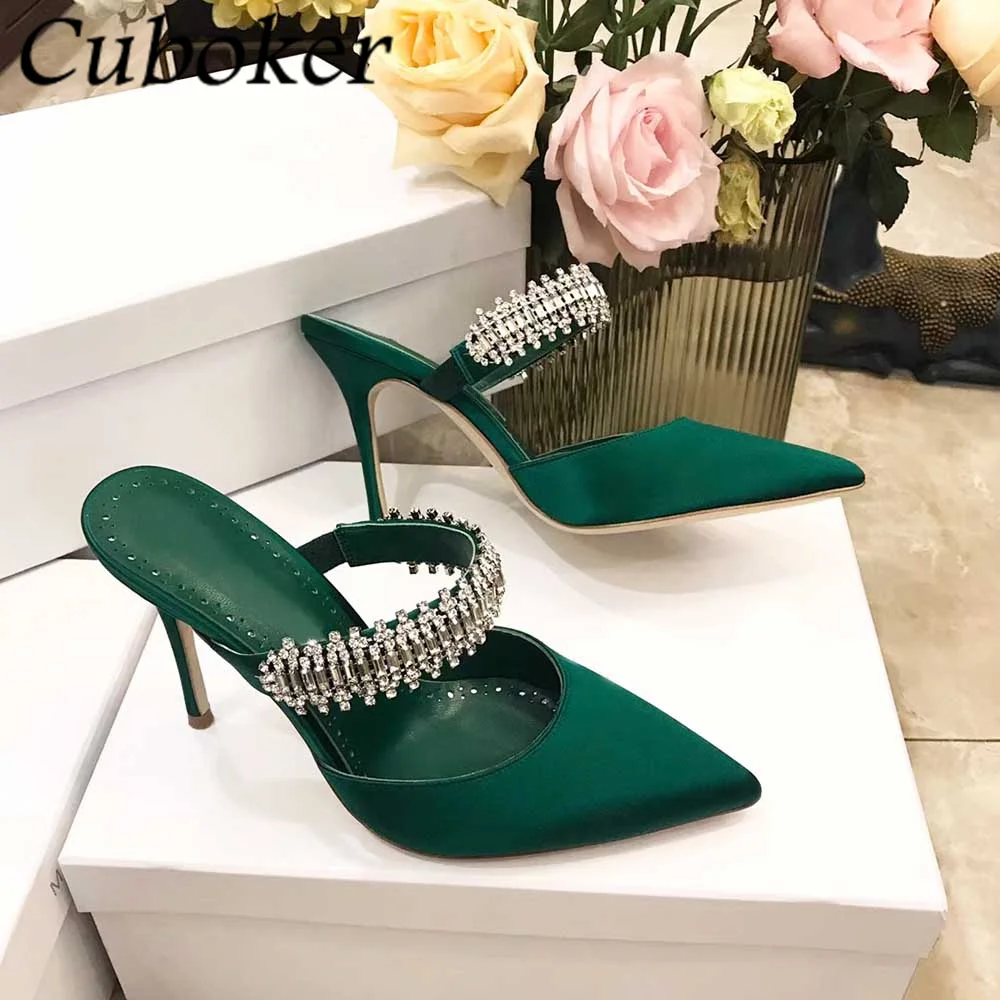 Luxury Brand Designer Crystal Decorative Sandals Women's Pointed Satin High-heels Pumps Slippers Women's Shoes zapatillas mujer
Luxury Brand Designer Crystal Decorative Sandals Women's Pointed Satin High-heels Pumps Slippers Women's Shoes zapatillas mujer