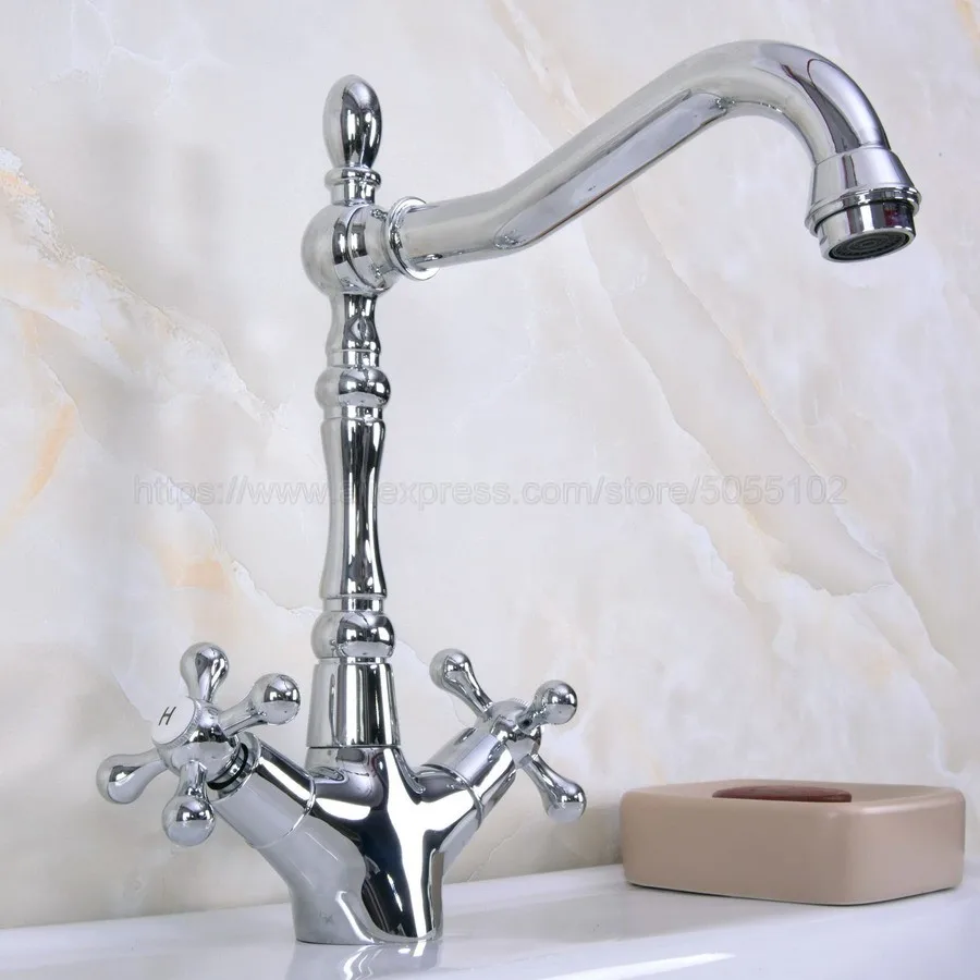 Basin Faucets Chrome Bathroom Sink Faucet 360 Degree Swivel Spout Double Cross Handle Vanity Sink Mixer Tap znf917
Basin Faucets Chrome Bathroom Sink Faucet 360 Degree Swivel Spout Double Cross Handle Vanity Sink Mixer Tap znf917